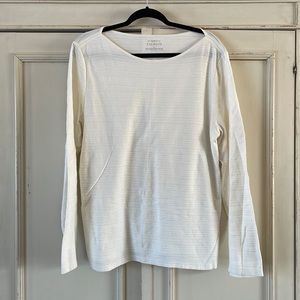 Talbots long sleeve textured ivory tee shirt
